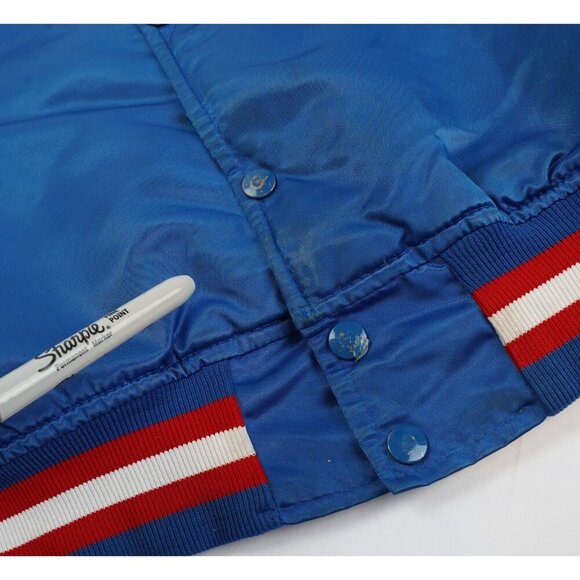 New England Patriots Satin Starter Bomber Jacket - Mens Medium - Vintage 80s/90s - Picture 4 of 11